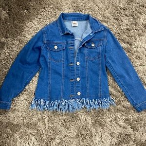 Oopsy Daisy denim fringe jacket